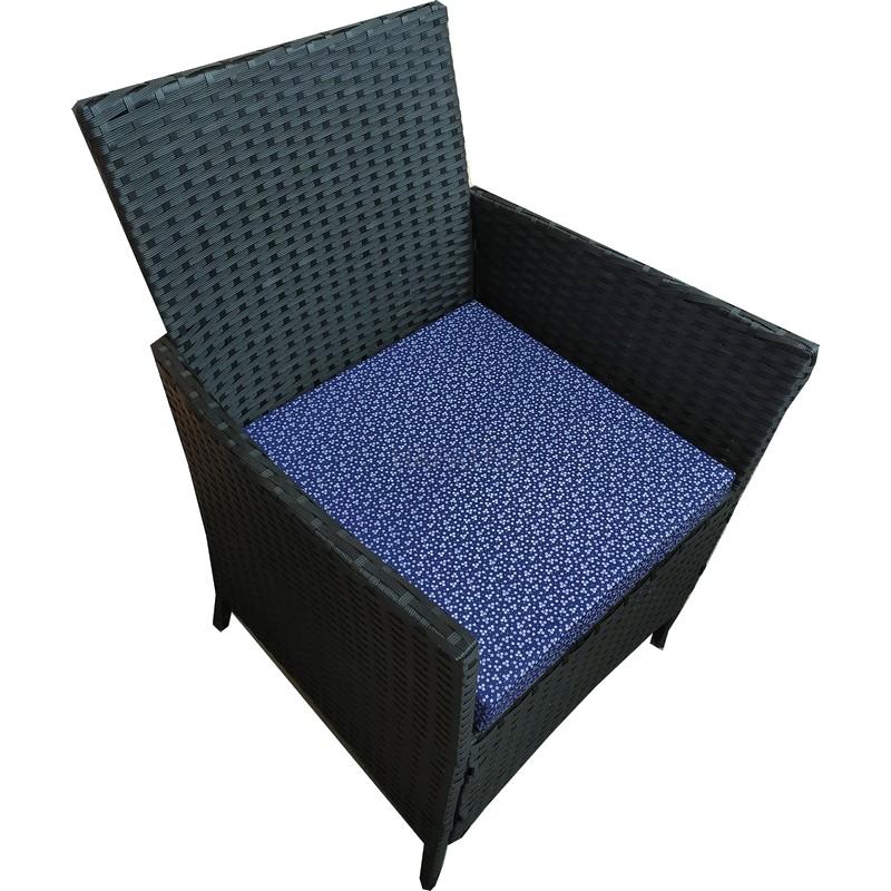 Sedák na židli s povlakem PARADIS kvítka zelená, poslední 4 kusy