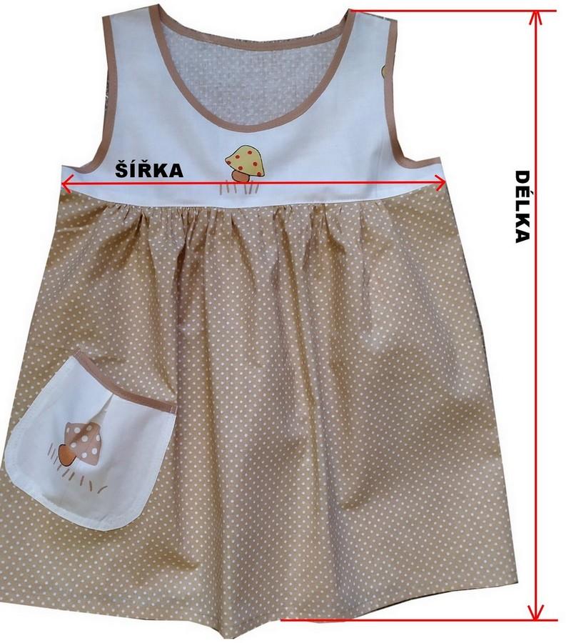 Zástěrka - šatičky s aplikací KOČIČKY oranžová, poslední kousek 122/128