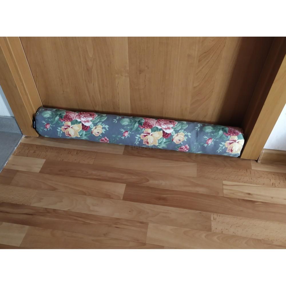 Polštář proti průvanu - hranatý - růže na šedém