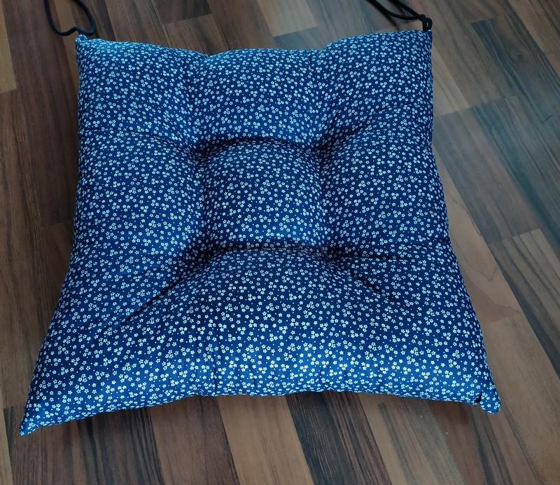 PODSEDÁK, POLSTR NA ŽIDLI MODROTISK