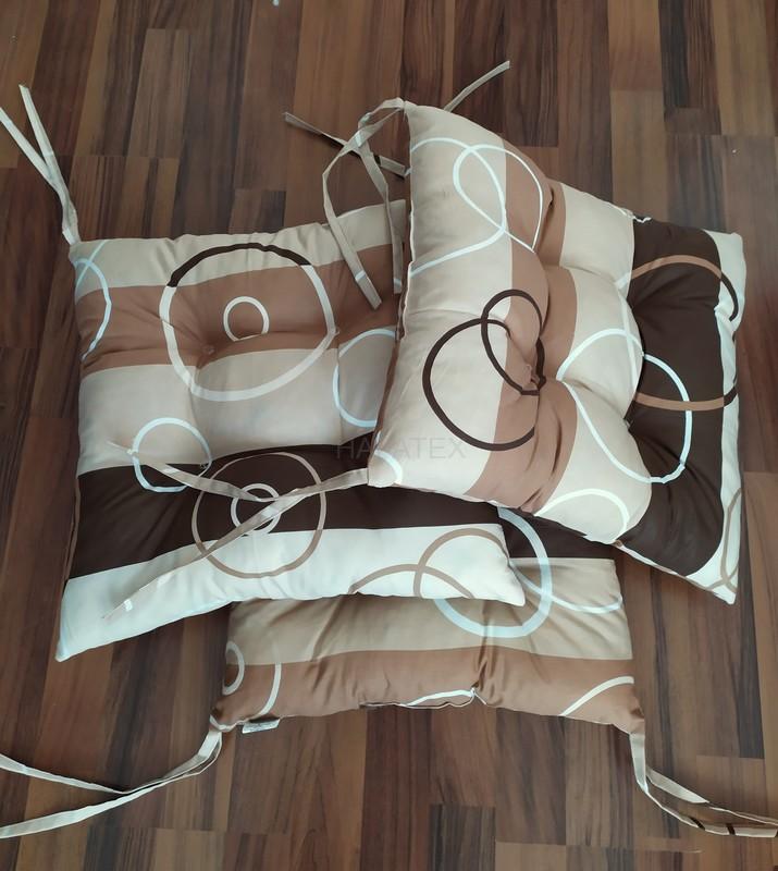 Sedák, polstr na židli  KRUHY BÉŽOVÉ