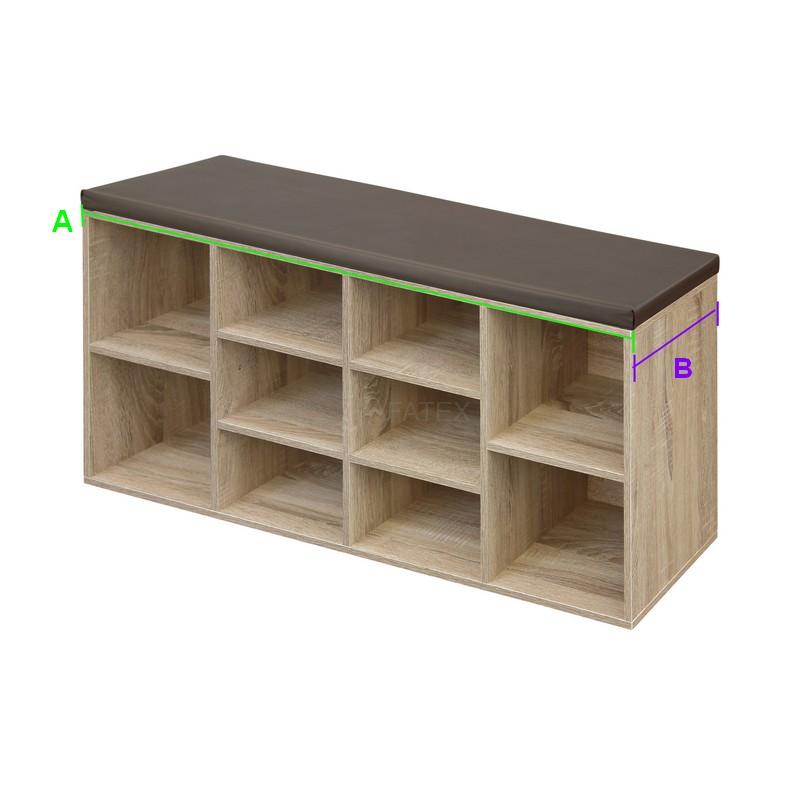 Sedák, polstr na botník BÁRA béžová, lněný efekt