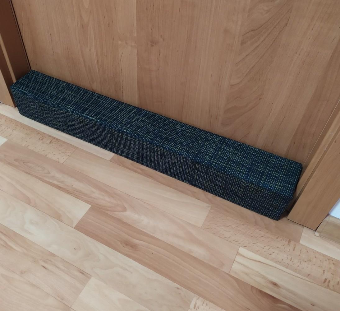 Polštář proti průvanu - válec - Zelenomodrý žíhaný