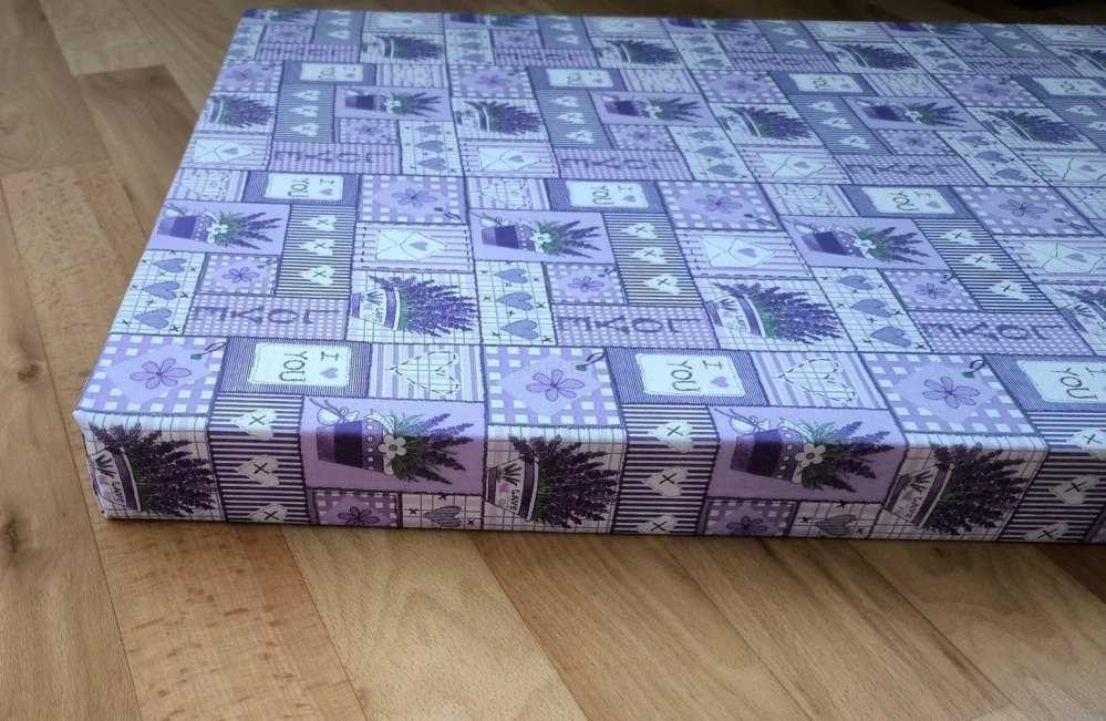 Hladký polstr na botník i lavici LEVANDULE LOVE