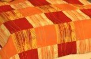 100% bavlna - červeno-oranžový vzor