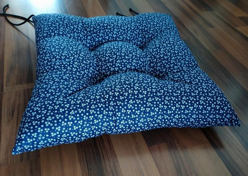 PODSEDÁK, POLSTR NA ŽIDLI MODROTISK