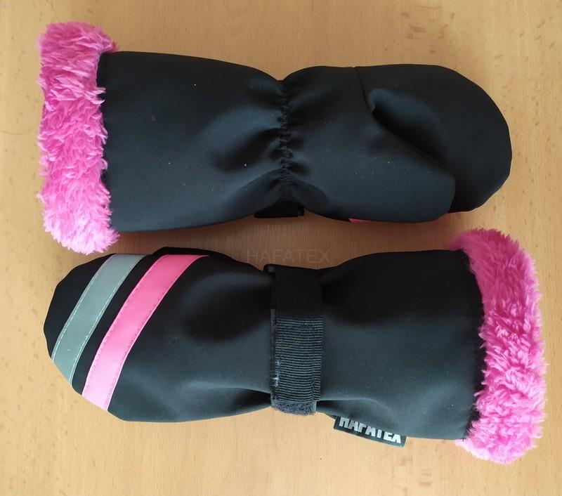 Softshellové rukavice - PRUH RŮŽOVÝ (šedé a černé)