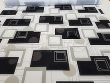 Sedák na židli prošívaný PATCHWORK HNĚDÝ /cena při objednání 6ks/