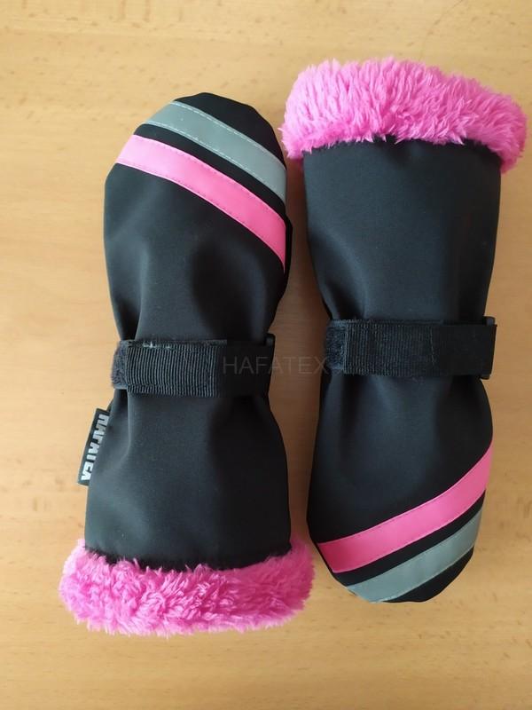 Softshellové rukavice - PRUH RŮŽOVÝ (šedé a černé)