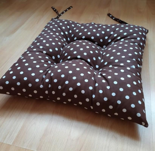 Sedák, polstr na židli PUNTÍK TMAVĚ HNĚDÝ