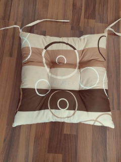 Sedák, polstr na židli  KRUHY BÉŽOVÉ