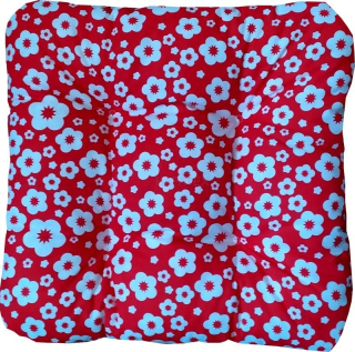 Sedák, polstr na židli KYTKA ČERVENÁ