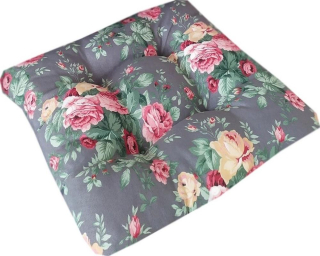 Sedák, polstr na židli RŮŽE NA ŠEDÉM, poslední kus
