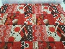 Sedák na židli prošívaný PATCHWORK ČERVENÝ /cena při objednání 6ks/