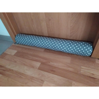 Polštář proti průvanu kulatý, šedý puntík