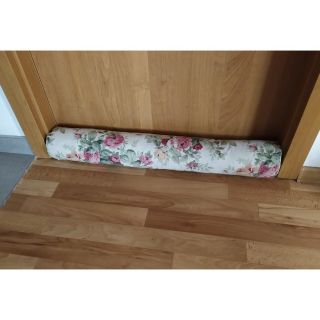 Polštář proti průvanu - válec - růže na smetaně
