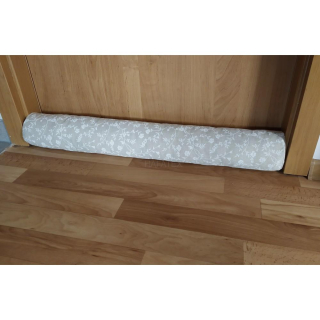 Polštář proti průvanu - válec -  Paradis kvítka bílá