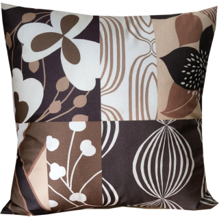 Povlak, polštářek, závěsy  PATCHWORK HNĚDÝ