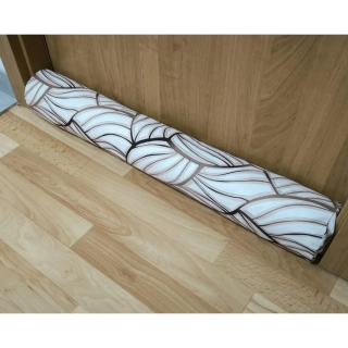 Polštář proti průvanu - válec s povlakem na zip-  BÉŽOVÉ MŘÍŽKY