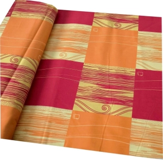 100% bavlna - červeno-oranžový vzor