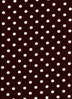 100% bavlna - tmavě hnědý puntík