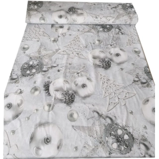 Luxusní vánoční metráž /digitální tisk/ KOULE