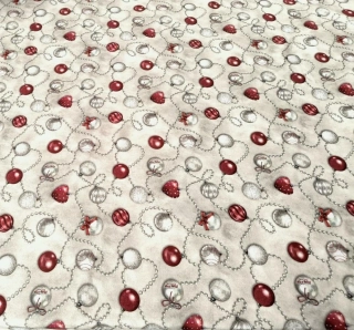 Luxusní vánoční metráž /digitální tisk, předsráženo/ OZDOBY